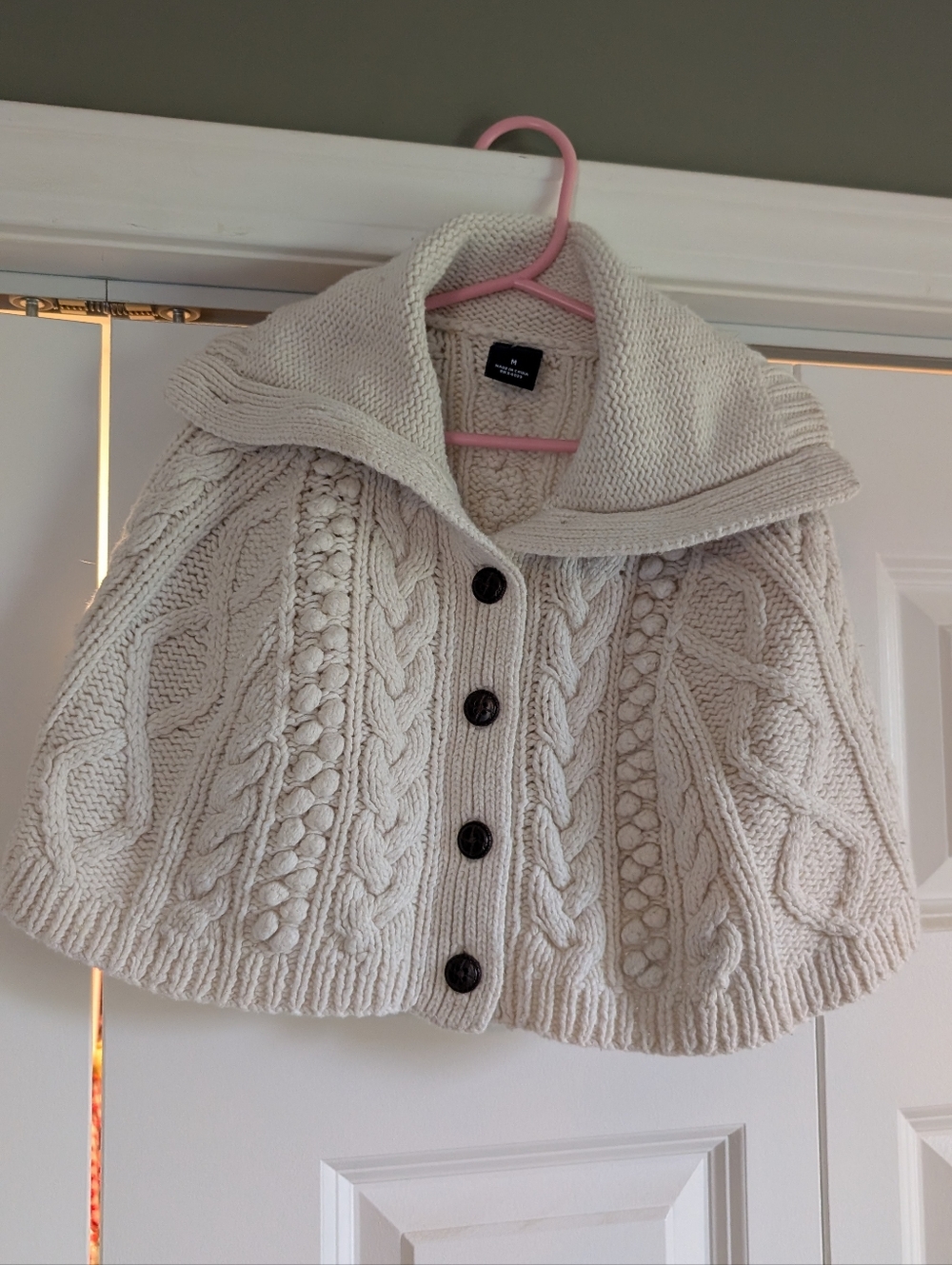 GAP Kids Cream Cable Knit Poncho